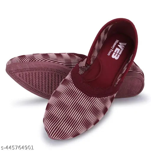 Textured textile jutti for women/Girls, PVC sole, closed back net, Indian origin, foot length size 23cm, foot width size 7.1cm