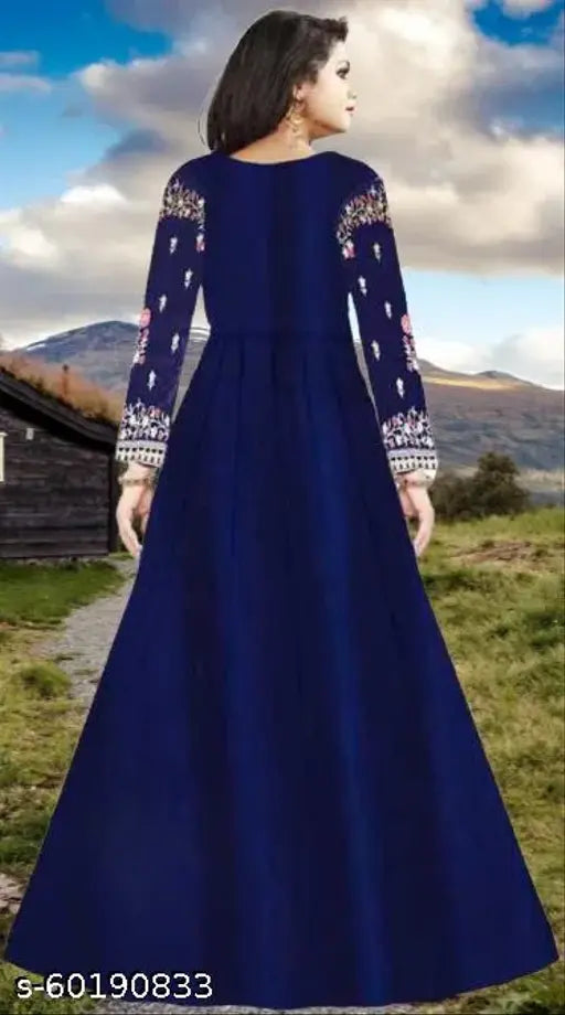 Embroidered taffeta silk gown, Jivika Ensemble, long sleeves, Indian traditional wedding wear