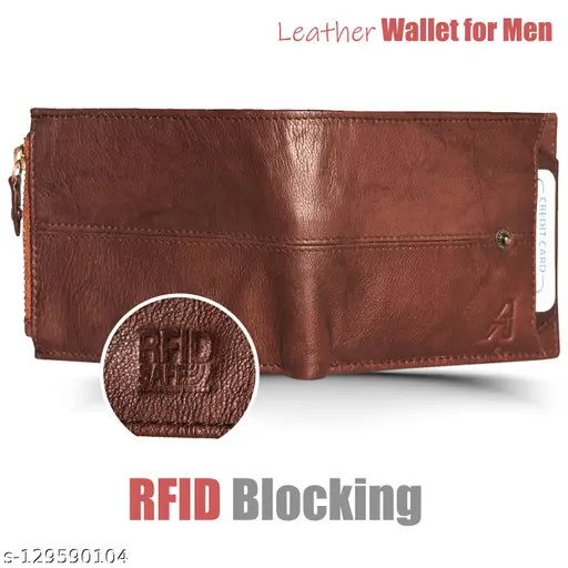 Antique Brown Genuine Leather RFID Wallet, 12 card slots, top grain leather, compact dimensions, ideal for everyday use