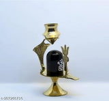 Brass Shivling and Lota for Puja (7cm x 5cm x 10cm). Traditional Indian religious item believed to bring success, health, and harmony to home