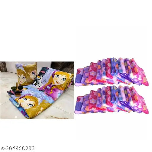 Polycotton kids comforter set of 12 pieces, single size, Indian-made ladies handkerchiefs