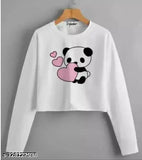 Red hot queen cotton blend long sleeve printed net crop top, size S (32in bust, 17in length)