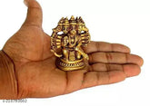 Brass 2.5-inch Panchmukhi Hanuman Idol, ornate depiction of divine Hindu deity for home decor