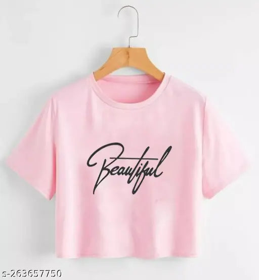 Cotton blend printed net tunics, trendy short-sleeved women's tops from India