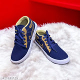 Boys blue mesh sneakers, lightweight, washable, casual shoes for daily wear & parties. Lace-up fastening