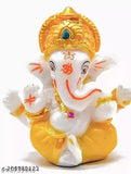 Handcrafted Multicolor Polyresin Ganesh Idol for car dashboard or home decor, symbolizing blessings, prosperity, and happiness
