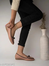 Synthetic peach ballerinas - solid colored women's slip-ons, Indian origin (sizes: IND-3, IND-4, IND-5, IND-6, IND-7, IND-8)