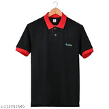 Solid cotton polo T-shirt by Plutoprom, short sleeves, men's and boys' apparel made in India