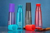 Multicolor fridge bottles with glass, leak-proof plastic set (250ml x 2), BIS/ISI certified, India origin