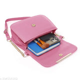 Faux leather crossbody bag, 3 compartments, gold chain belt, solid pattern, elegant party design, India origin