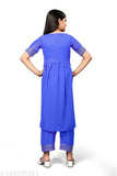 Georgette embroidered kurta set with dupatta, 4-12 years sizes available, Indian handwork front cut designer wear