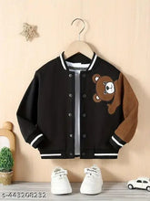 Polycotton Kids Teddy Wind Cheater Jacket - Adorable bear embroidery, durable and warm for active toddlers (1-12 years)