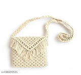Handcrafted Bohemian macrame tassel bag with sustainable cotton, perfect for casual and beachwear styles