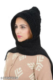 Woolen self-design beanie cap, warm knitted woolen muffler - Indian winter essential for women