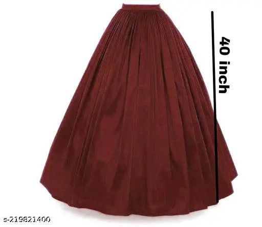 Silk, free-size long flare skirt (40in x 8m+), Indian craftsmanship