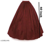 Silk, free-size long flare skirt (40in x 8m+), Indian craftsmanship