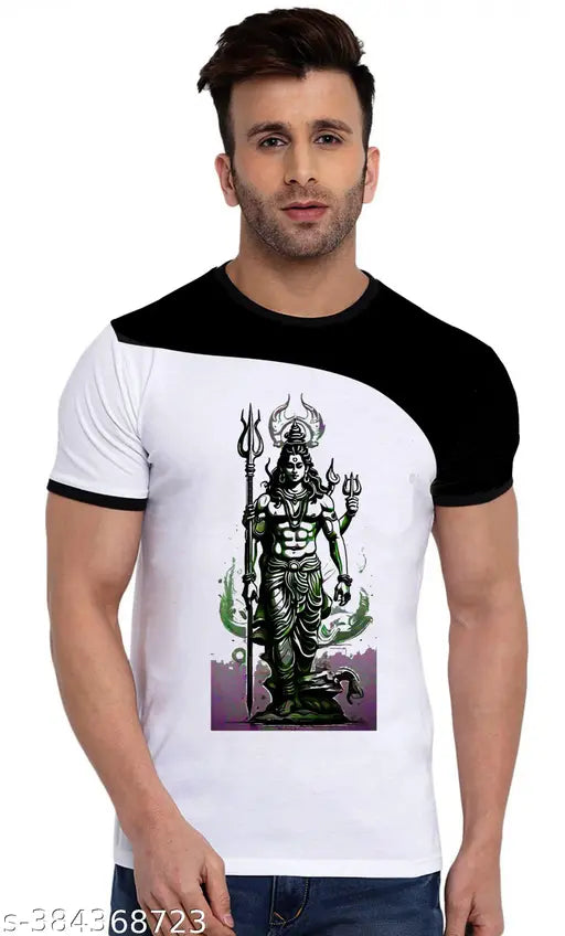 Mahadev Shivratri polycotton round neck t-shirt, printed design in celebration of Shivratri festival, perfect for casual weekend wear