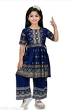 Navy blue rayon anarkali palazzo sets for girls party wear, lovely fashion Nyra cut printed top without dupatta