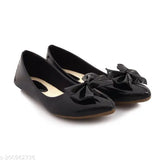 Patent black bellies, colorblocked patent leather ballerinas for women - slip-on Densi shoes in various sizes from India