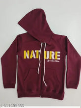 Cotton boys' hoodie with long sleeves, printed pattern, full open zip, sizes: 6-7Y, 7-8Y, 8-9Y, 9-10Y, 10-11Y, 11-12Y, 12-13Y. Origin: India