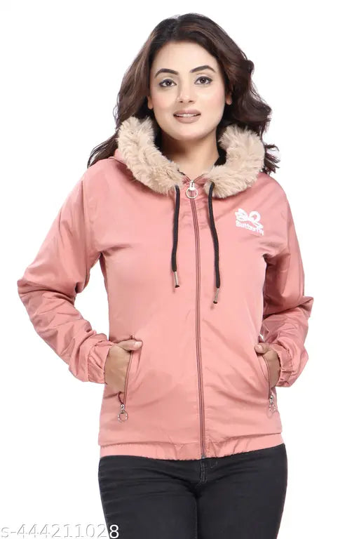 Nylon solid hooded sweatshirt, women's style and comfort, cozy hood, India origin