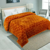 GKM floral double mink polyester blanket for heavy winter, 90x86 inches, microfiber design