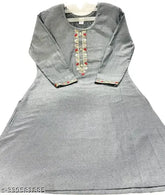 Woolen embroidered kurti, solid combo, three-quarter sleeves, Indian handcrafted fashion