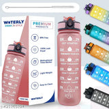 Black silicone time-marked motivational sports bottle, 1 Lt, leakproof BPA free for gym, office, traveling. Unbreakable and BIS/ISI certified