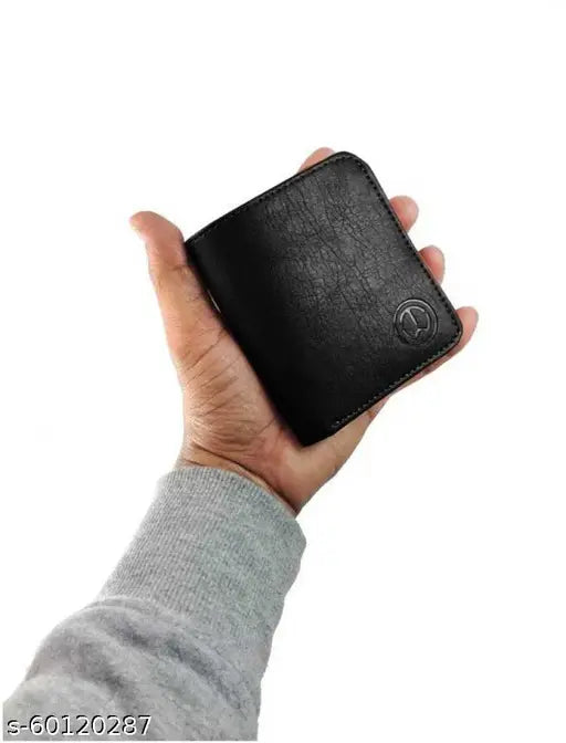 Brown faux leather men's wallet - mini (6 card slots), modern design for everyday essentials