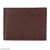 Brown PU men's formal wallet with 2 compartments, ideal for birthday and anniversary gifts
