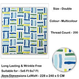 White abstract pattern 200TC superfine ZCI cotton double bedsheet with 2 pillow covers, ideal for summer adult use