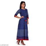 Stylish cotton Anarkali kurti with rayon bottomwear, dyed/washed, three-quarter sleeves, S-XXXL, Indian origin