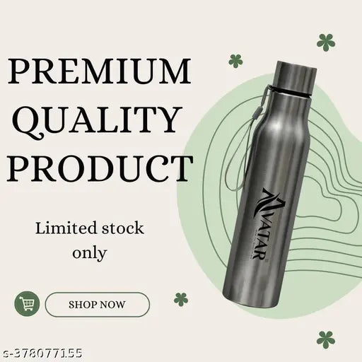Stainless steel water bottles with rope handle, pack of 2 - high-quality, leak-proof, and hydrate anywhere in silver