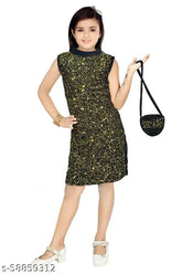 Embellished viscose dress for girls, sparkling party wear in net pattern