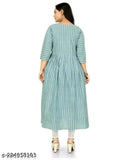 Striped three-quarter sleeve cotton kurti for women, perfect for various occasions, made in India