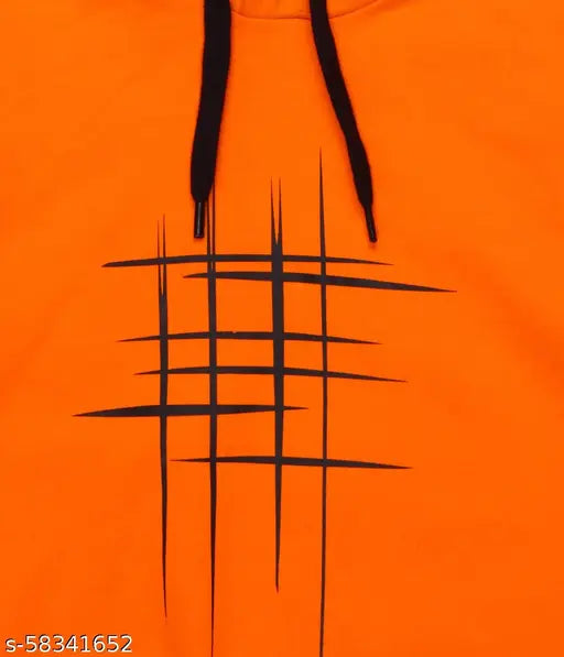 Boys orange cotton sweatshirt & hoodie, printed with fun designs. Vibrant and comfortable for active play or casual wear. Available in sizes for ages 3-4 years and 9-10 years. Made in India