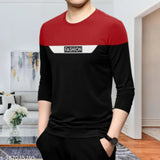 Mens cotton, colorblocked, loose-fit round neck t-shirt for everyday wear - ideal for casual and office. Comfortable fit, high-quality knitted cotton, and stylish oversized streetwear design from India