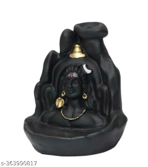 Resin Adi Shankara PMR Adiyogi Shiva Smoke Fountain, brown decorative showpiece with 50 cones