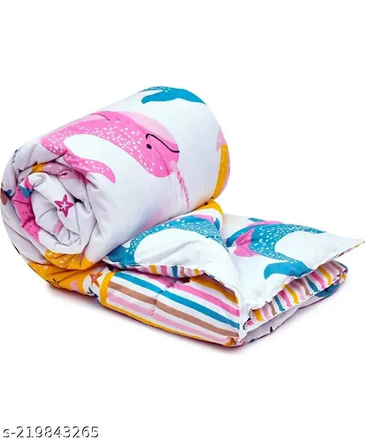 Cotton single-sized unique comforter set, elegant and cozy bedding from India