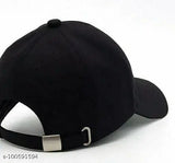 Black embroidered cotton baseball cap - adjustable and trendy, suitable for men and women