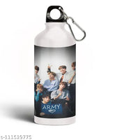 BTS Vogue Printed Aluminium Sipper Bottle (750 ml), vibrant design for travel, gym, school, or home use - India origin