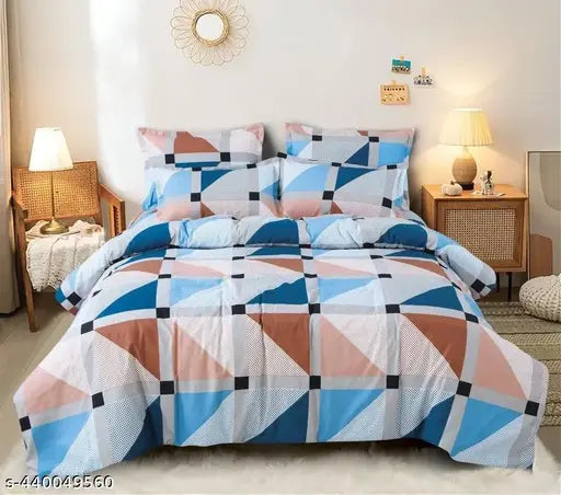 Polyester microfiber all-weather reversible double bed comforter, 86x92 inches for cool comfort