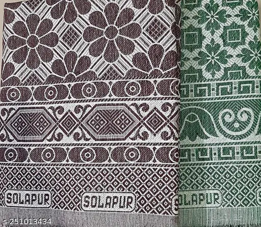 Cotton Floral Solapur Chaddar pack of 3 - Authentic Indian blankets for versatile usage and easy care