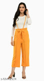 Cotton blend solid two-piece jumpsuit for women, ideal casual wear with long sleeves, available in S, M, L, XL sizes
