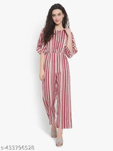 Striped crepe short-sleeve jumpsuit, size XS (32in bust, 43in length, 24in waist, 30in hip, 61in shoulder) - Indian made striped clothing
