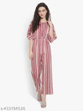 Striped crepe short-sleeve jumpsuit, size XS (32in bust, 43in length, 24in waist, 30in hip, 61in shoulder) - Indian made striped clothing