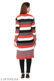Woolen knee-length printed designer kurti for women, warm and stylish Indian ethnic wear