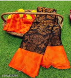 Multi-colored Brasso chiffon saree with matching unstitched chiffon blouse, trendy Indian ethnic wear