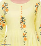 Long cotton kurti with palazzos, printed net design, three-quarter sleeves, Indian ethnic wear for women