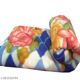 Blue fleece floral single bed comforter for mild winter, 100 thread count LiveWell brand